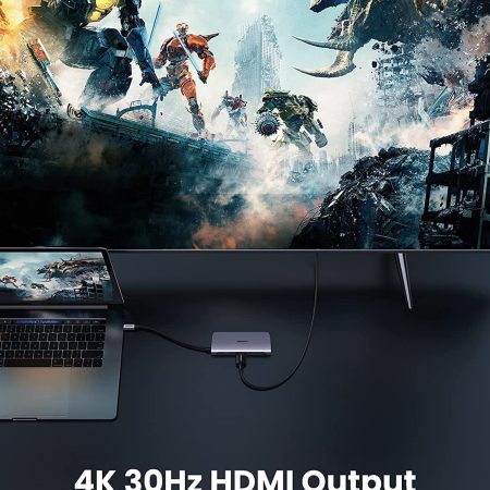 Bộ chuyển Type-C to HDMI + Lan + USB 3.0 + SD/TF + PD Type-C 100W Ugreen 50852