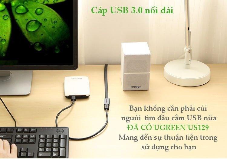 Dây cáp dẹt nối dài USB 3.0 Ugreen 1m-2m