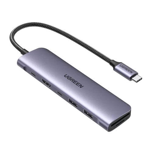 Hub USB Type-C Ugreen 15214 7 in 1 (HDMI+2xUSB 3.0+USB-C+SD/TF+sạc PD)