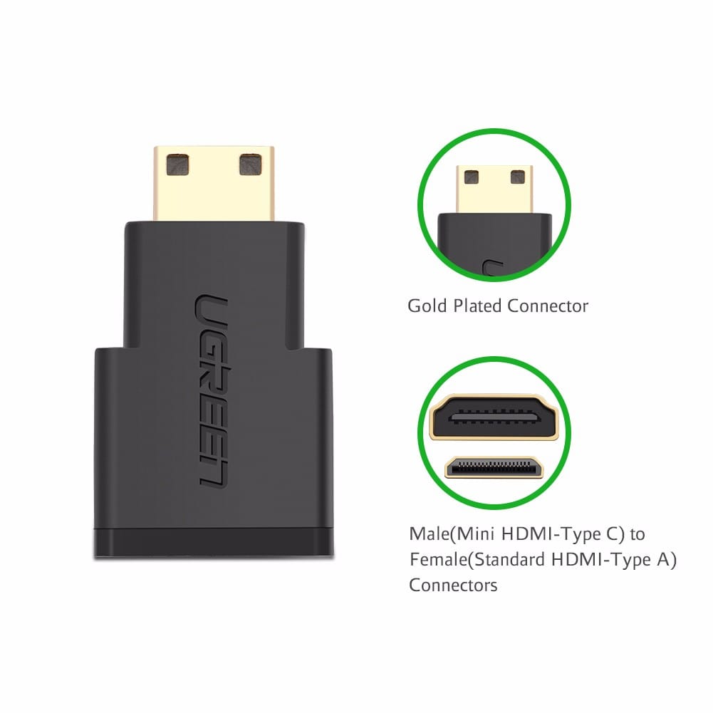 Đầu chuyển Mini HDMI to HDMI Ugreen 20101 – hỗ trợ full HD