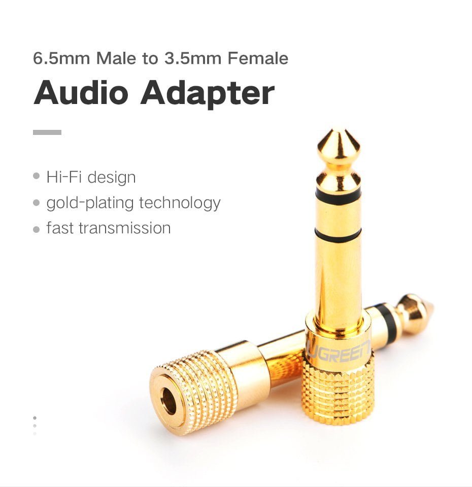 Đầu chuyển 6.5mm sang 3.5mm Ugreen 20503 (Dương: 6.5mm, Âm: 3.5mm)