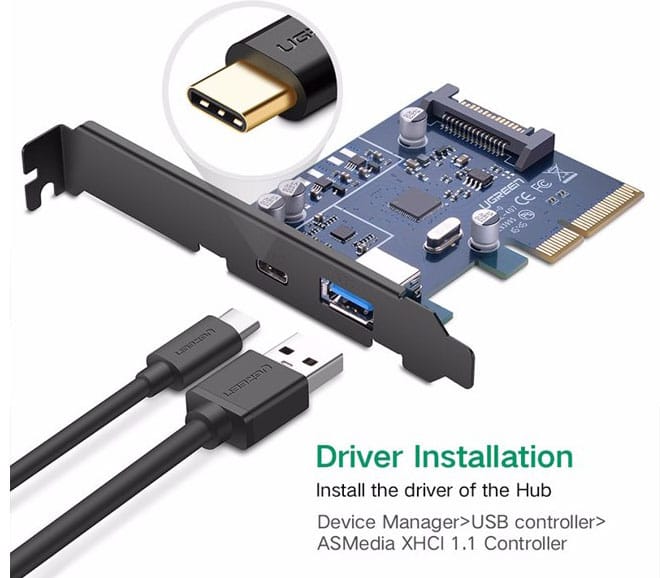 Card PCI-E sang Type-C và USB 3.0 Ugreen 30774