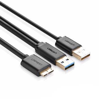 Dây cáp USB 3.0 Ugreen 10382 (2 USB 3.0 và Micro USB 3.0)