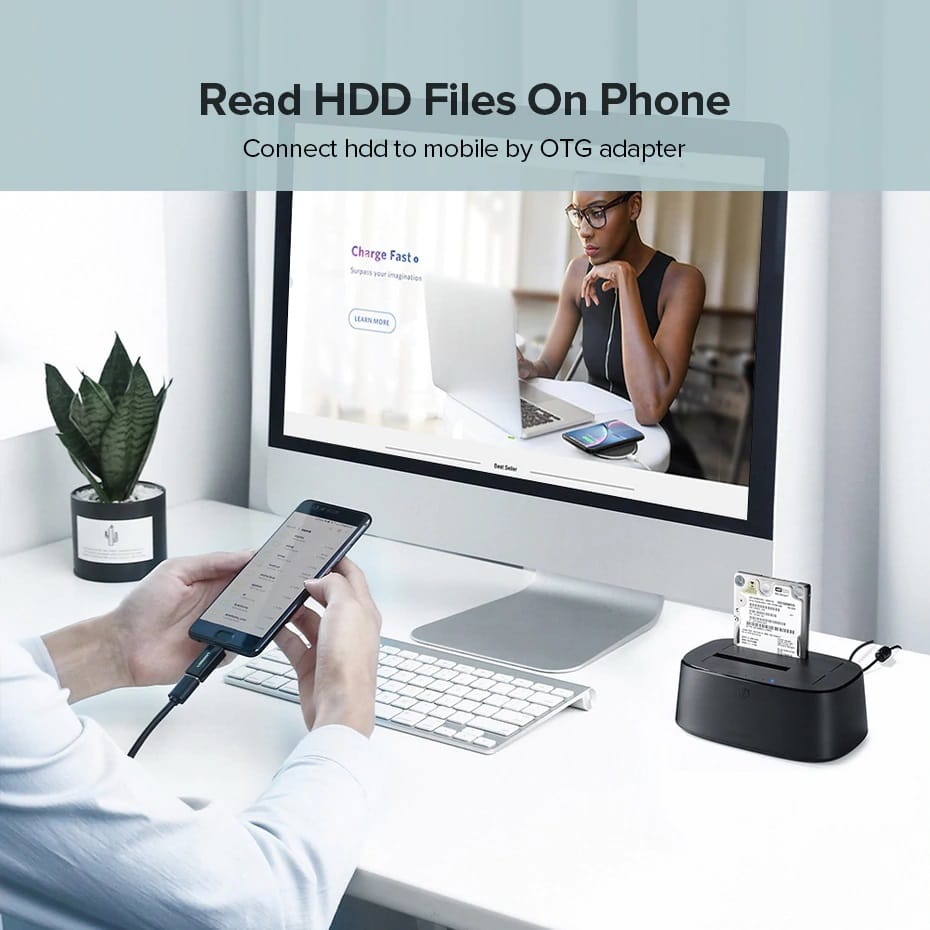 Dock HDD/SSD 2 Cổng SATA 2.5/3.5″ Ugreen 50742