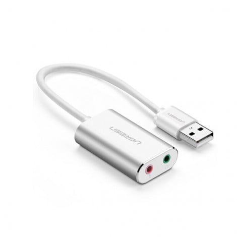 Dây cáp USB 2.0 sang Jack Audio 3.5mm Ugreen 30801 (Cho loa và microphone)