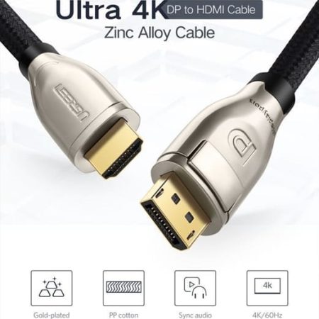 Cáp Displayport to HDMI 2.0 dài 2m hỗ trợ 3D 4K/60Hz Ugreen 40434