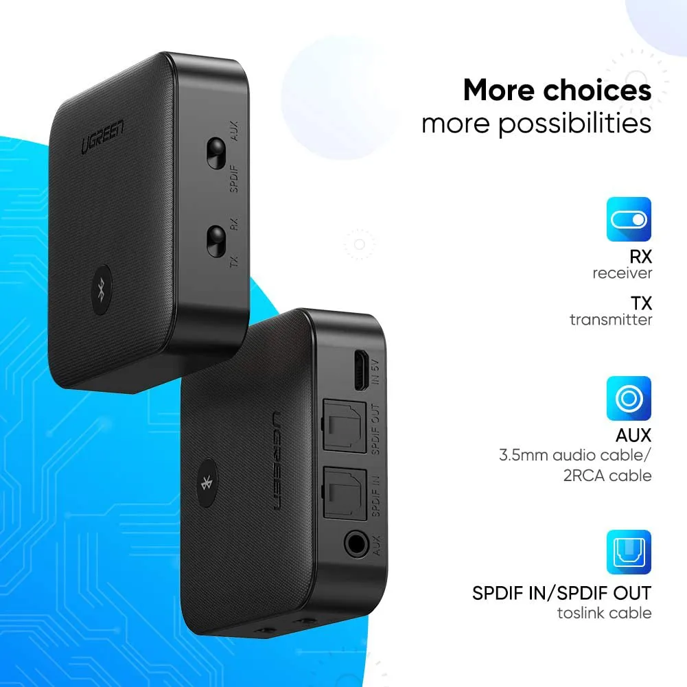 Bộ thu phát Bluetooth 5.0 (TX/RX) hỗ trợ APTX Ugreen 70158