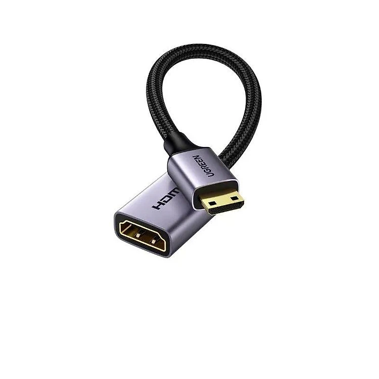 Dây cáp Mini HDMI sang HDMI 2.0 Ugreen 90593 bọc nylon (đầu âm)