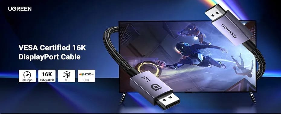 Dây Cáp Displayport 2.1 Ugreen DP118 (Hỗ trợ 16K@30Hz)