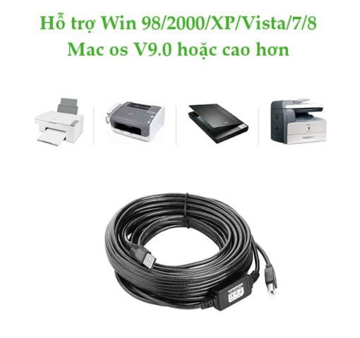 Dây cáp máy in USB 2.0 Ugreen tích hợp IC khuếch đại 10m-15m
