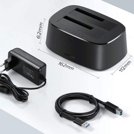 Hộp đựng ổ cứng Docking 2.5/3.5inch Sata/USB 3.0 hỗ trợ 12TB Ugreen 50857