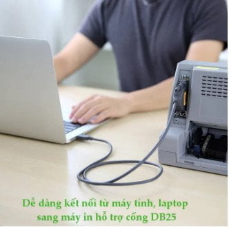 Cáp chuyển USB to DB25 Parallel dài 2m Ugreen 20224