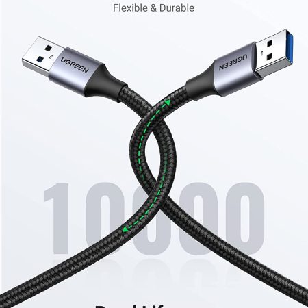 Dây cáp USB 3.0 Ugreen vỏ nhôm 1m-2m (2 đầu dương USB 3.0)
