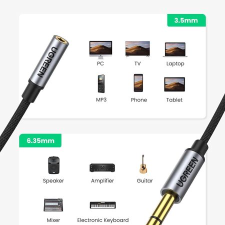 Dây chuyển 6.5mm sang 3.5mm Ugreen 20498