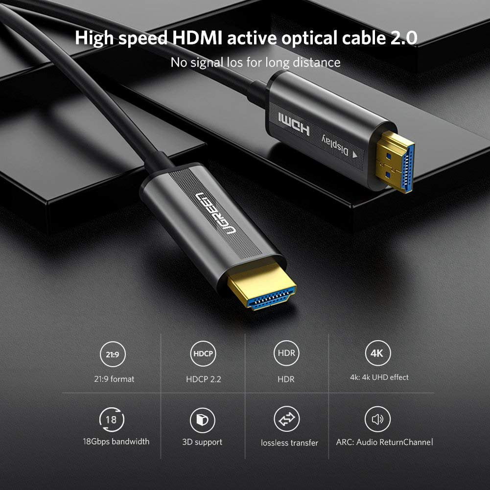 Dây cáp HDMI 2.0 Ugreen HD132 hỗ trợ 4K/60Hz