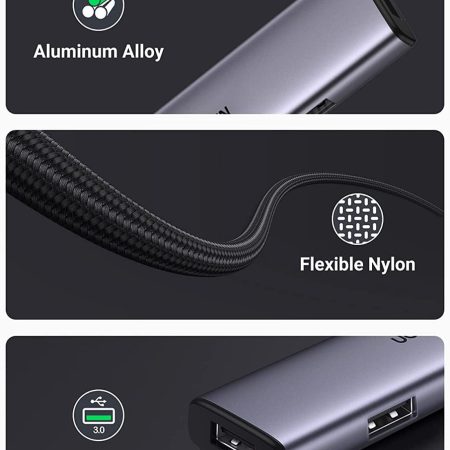 Bộ chia USB 3.0 ra 4 cổng Ugreen 20805 vỏ nhôm