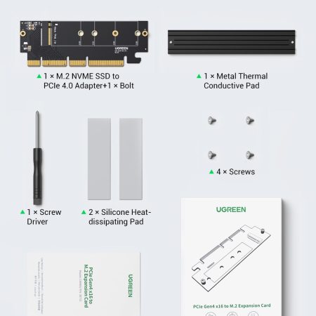 Card PCIe 4.0(16×) to M.2 NVMe Expansion Card Ugreen 30715