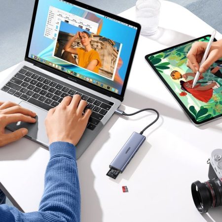 Bộ chuyển đổi USB-C sang 3*USB 3.0+HDMI+SD/TF hỗ trợ 4K Ugreen (20956)