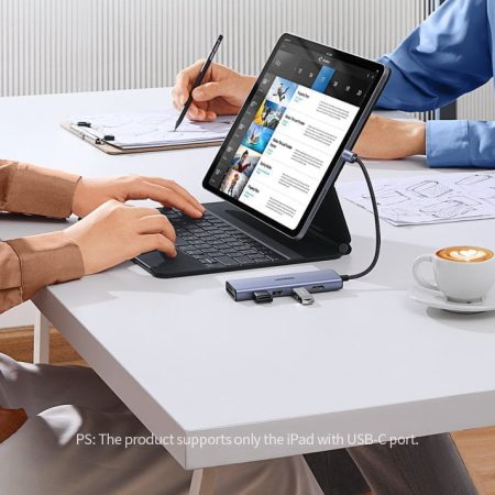 Bộ chuyển đổi USB-C sang 3*USB 3.0+HDMI+SD/TF hỗ trợ 4K Ugreen (20956)