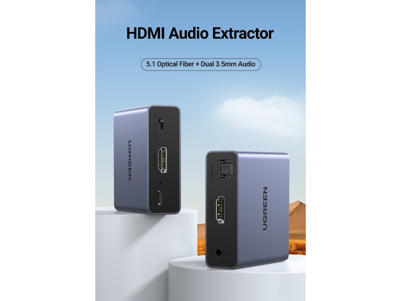 Bộ tách tín hiệu HDMI ra HDMI và Audio Ugreen 60649