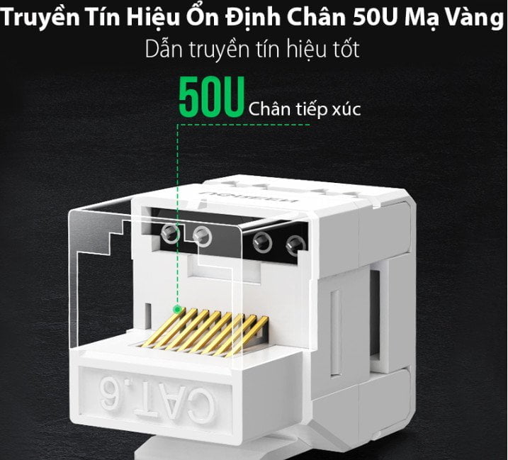 Hạt mạng RJ45 âm tường Cat6 Ugreen 30844 (1000Mbps)