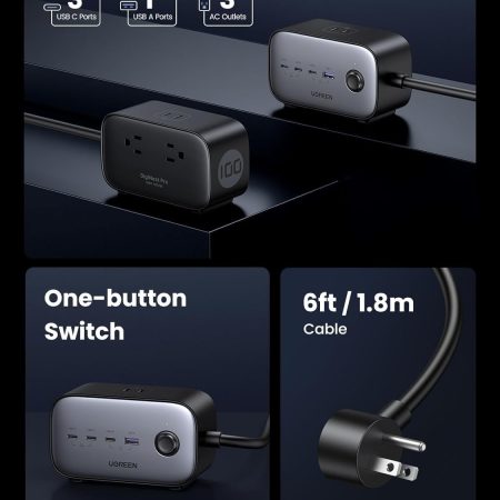 Sạc điện thoại laptop DigiNest Pro 3 cổng USB-C và 1 cổng USB 100W Ugreen 40896