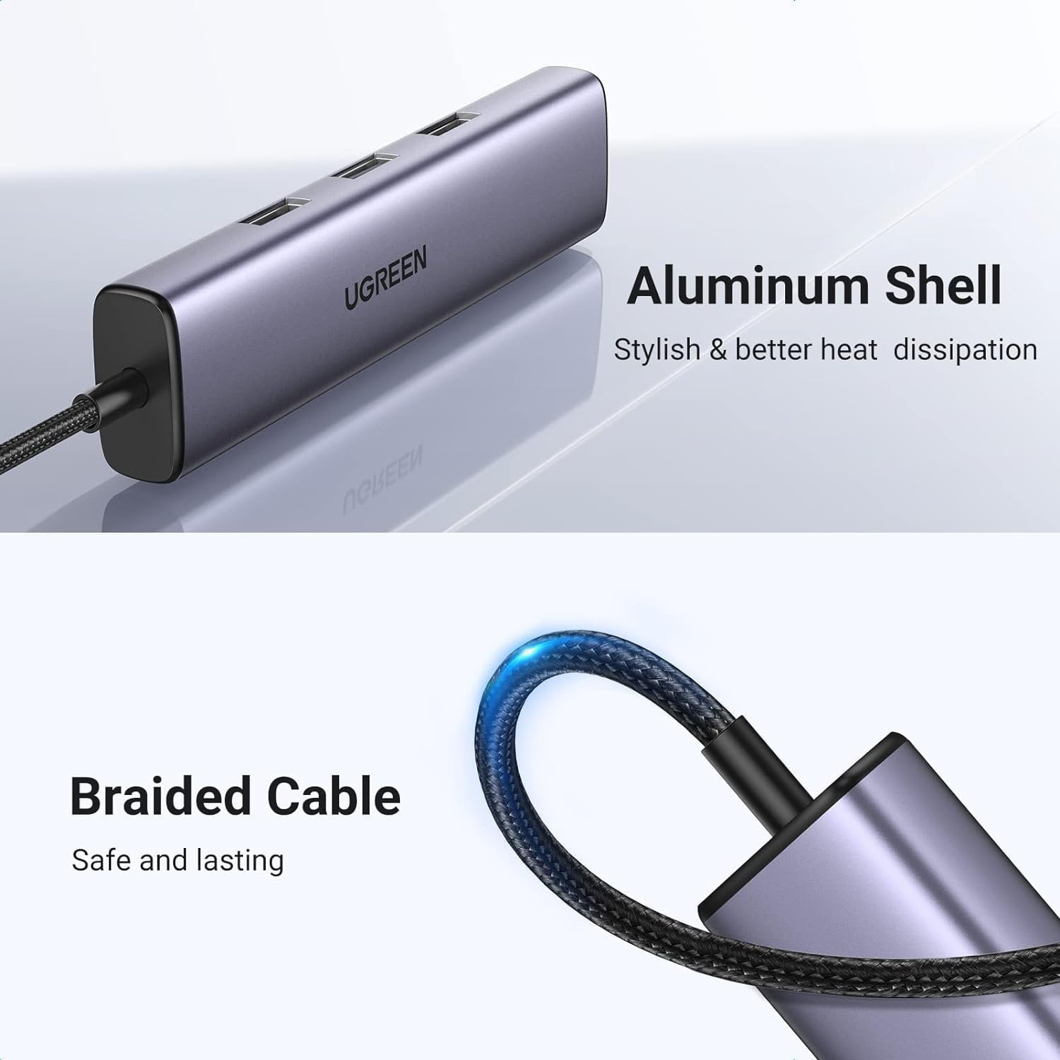 Bộ chia Type C 3 cổng USB 3.0 + Lan RJ45 Ugreen 60600