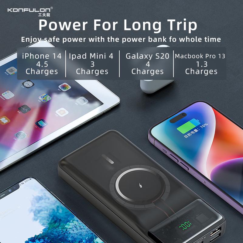 SẠC DỰ PHÒNG KONFULON KHÔNG DÂY M17W  20000MAH
