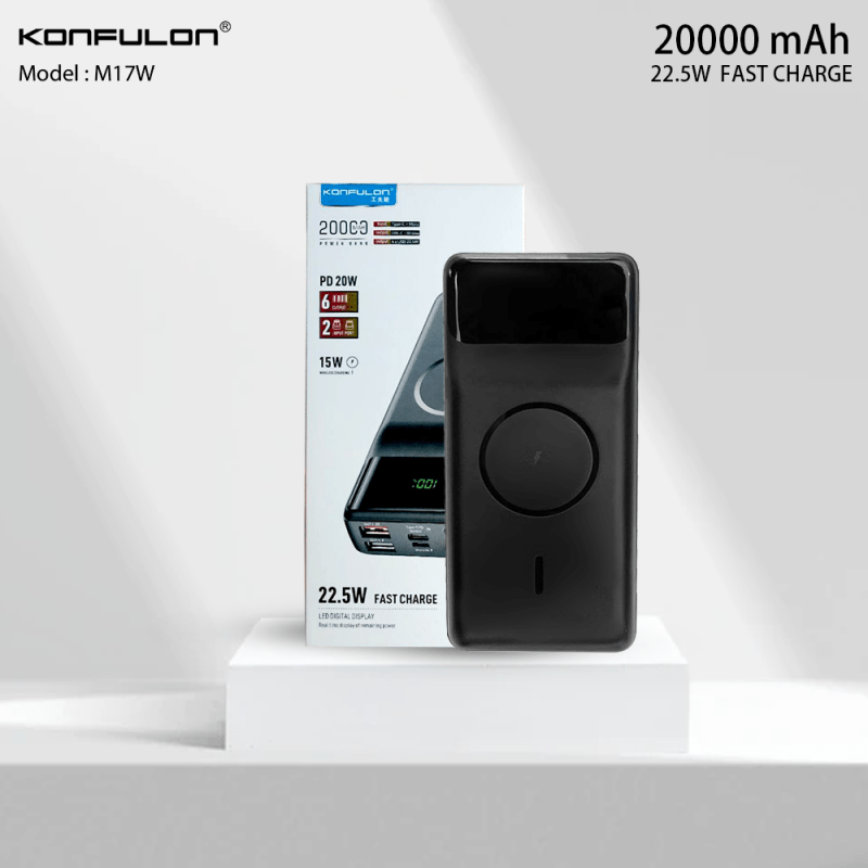SẠC DỰ PHÒNG KONFULON KHÔNG DÂY M17W  20000MAH