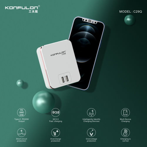 Củ sạc 40W Konfulon C29Q 6 in 1