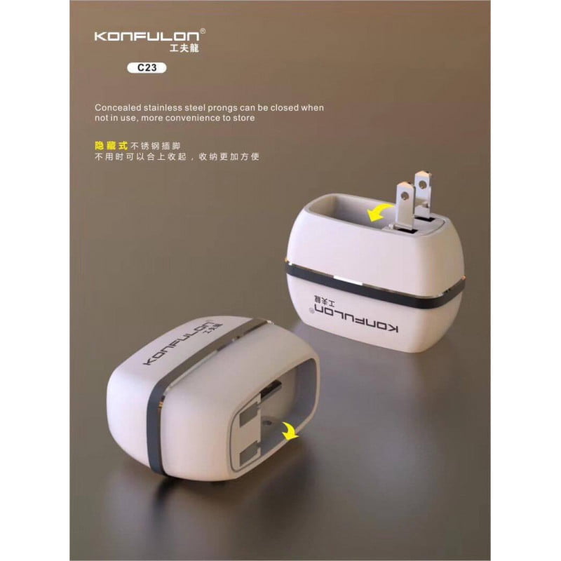 Củ sạc 18W USB Konfulon C23