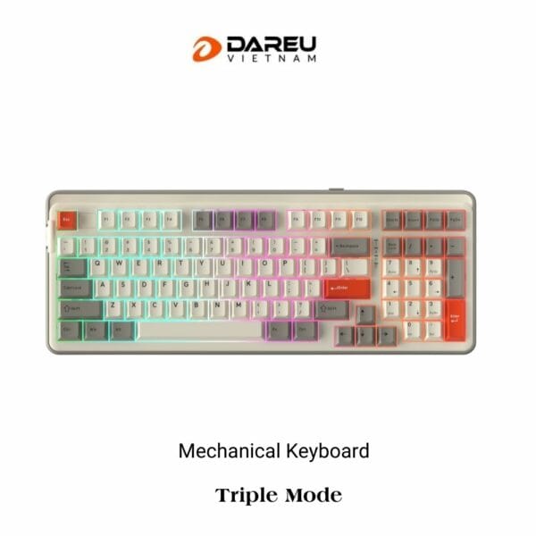 Bàn phím cơ không dây gaming DAREU EK98 PRO (Triple mode, Cherry profile PBT, RGB)