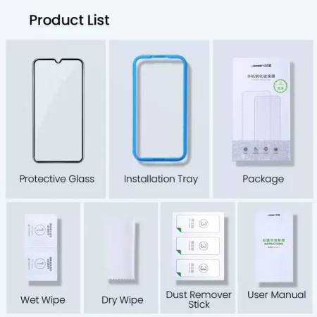Kính cường lực 9H UGREEN SP124 chống trầy xước, chống bám vân tay  (2 tấm – cho Xiaomi 8)