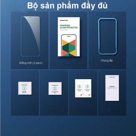 Miếng dán kính cường lực UGREEN SP158 – SP159 –  SP161 chống lóa mắt (2 tấm – cho Iphone 12 series)
