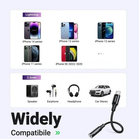 Cáp chuyển đổi Lightning sang Audio 3.5mm Ugreen 70860