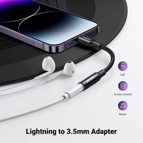 Cáp chuyển Lightning sang Audio 3.5mm Ugreen 70860
