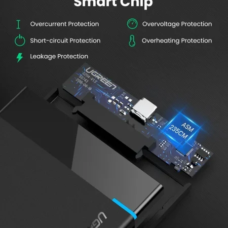 Hộp Đựng Ổ Cứng Ugreen 60734 (Hỗ trợ Cáp Micro-B sang USB-A/C, Hỗ Trợ 6TB, Tốc Độ 5Gbps)