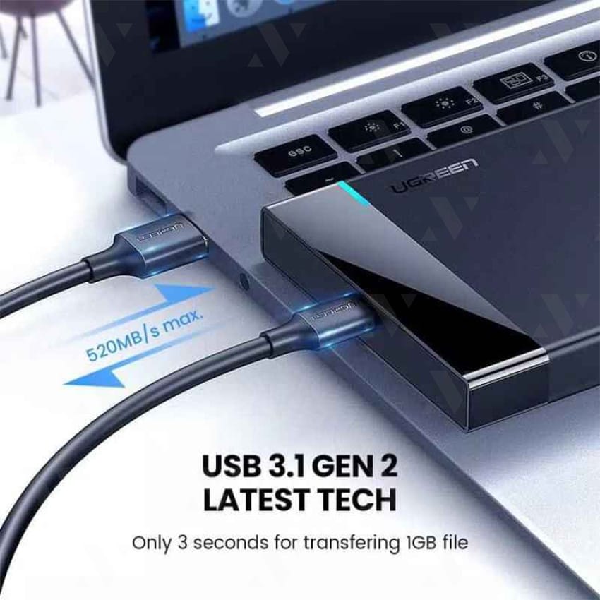 Hộp Đựng Ổ Cứng Ugreen 60735 (Hỗ trợ Cáp Micro-B sang USB-A/C, Hỗ Trợ 6TB, Tốc Độ 5Gbps)