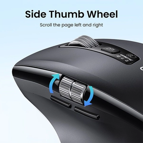 Chuột công thái học không dây Ugreen M751 (Bluetooth 5.4 + 2.4 G) – Đen