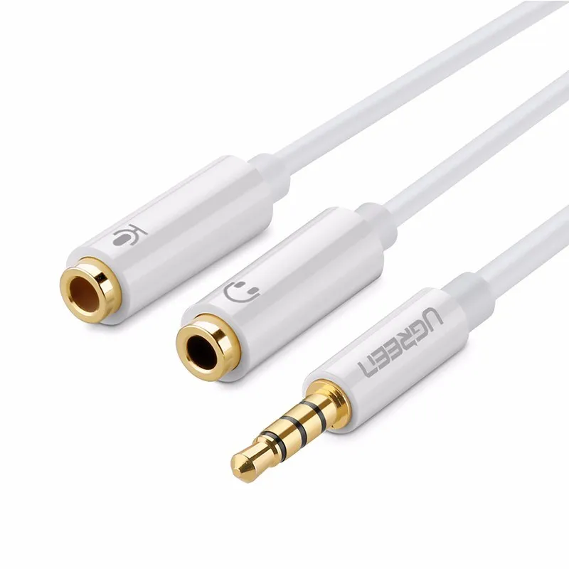 Dây cáp âm thanh chia Mic và Audio Ugreen Av141 | Đen – Trắng