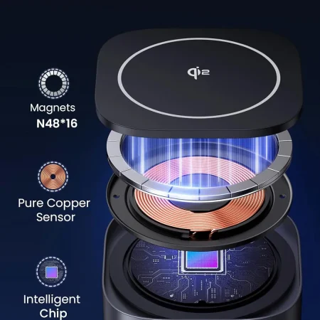 Bộ sạc không dây Ugreen W702 – 2in1 | Ghi xám