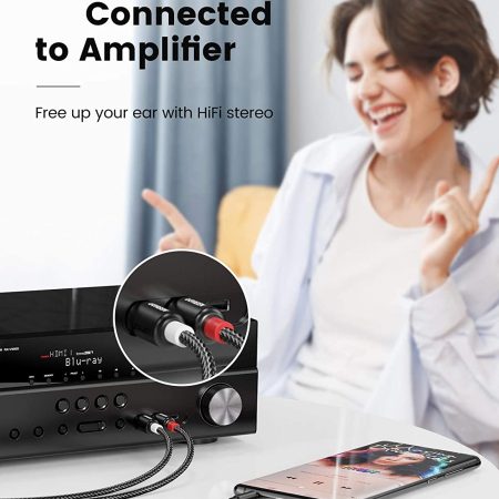 Dây cáp chuyển 3.5mm sang 2RCA Ugreen AV116 | 1m – 3m ( vỏ nhôm, dây dù )