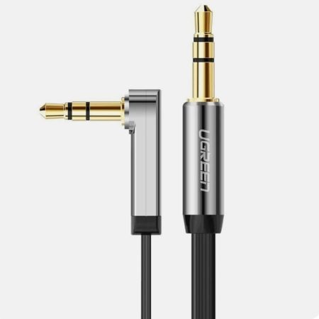 Dây cáp nối dài âm thanh 3.5mm Ugreen AV119 | 0.5m – 2m ( đầu góc vuông 90°, dây dẹt )