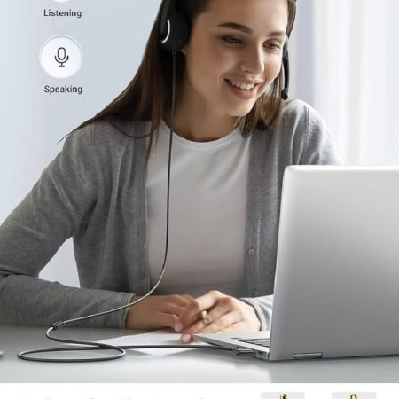 Dây cáp nối dài âm thanh 3.5mm Ugreen AV188 | 1m – 3m ( 4 khấc TRRS, đầu góc vuông 90°, hỗ trợ mic)