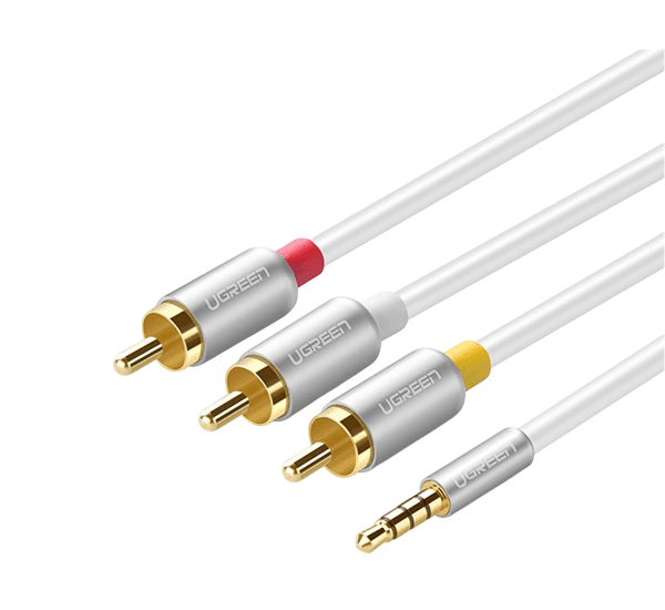 Dây cáp chuyển đổi 3.5mm sang 3RCA Ugreen Av138 | 1.5m | Đen – Trắng
