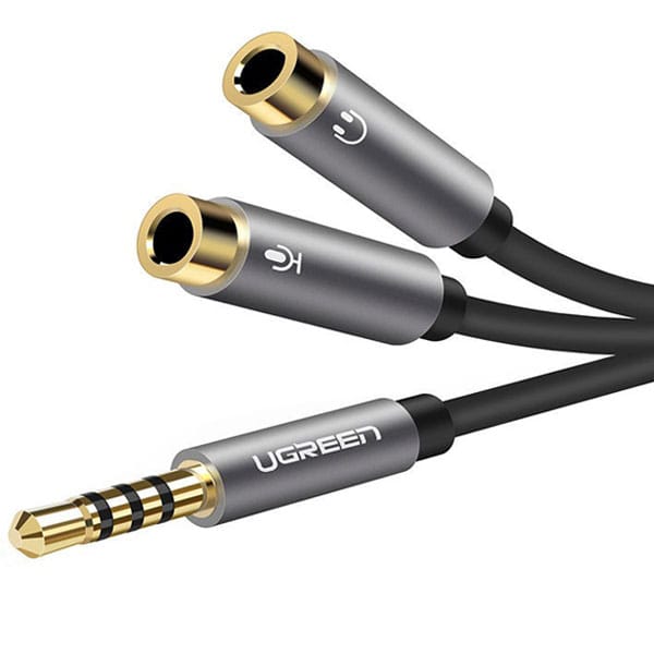 Dây cáp chia âm thanh 3.5mm Ugreen Av141 (1 ra 2 cổng tai nghe, dài 20cm )
