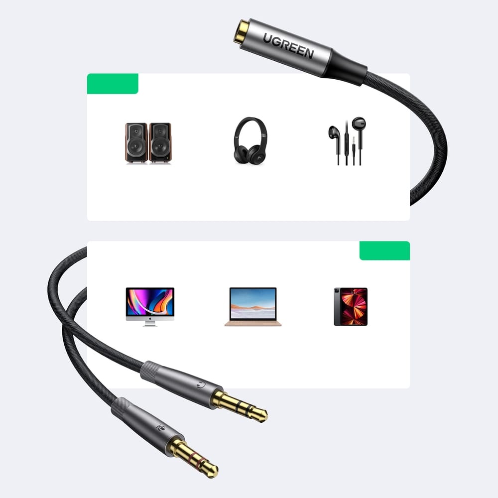 Dây cáp gộp âm thanh mic và tai nghe Ugreen AV193