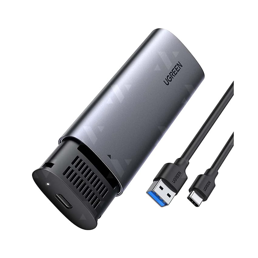 Hộp ổ cứng Ugreen CM400  (Hỗ trợ chuyển đổi & kết nối M.2 SATA/NVMe tốc độ cao 10Gbps) – USB – A sang USB type C