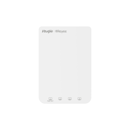 Access point gắn tường Wi-Fi 5 Ruijie Reyee RG-RAP1200P (5 cổng Gigabit Ethernet+PoE in 802.3af/at+PoE out+MU-MIMO 802.11ac Wave2)