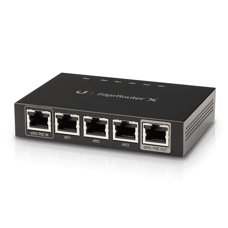 Router cân bằng tải Ubiquiti EdgeRouter X (Thiết bị định tuyến 5 cổng Gigabit, Chịu tải 80-100 user, Hỗ trợ PoE Passthrough)